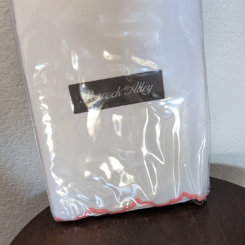 Peacock Alley King Size Pillowcases White And Coral